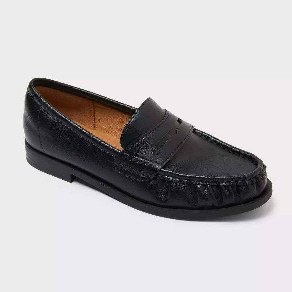 Universal Thread Meritt Loafers Womens 8.5 Black Penny Slip On Memory Foam New